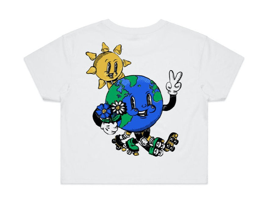 World Go Round CROP TEE