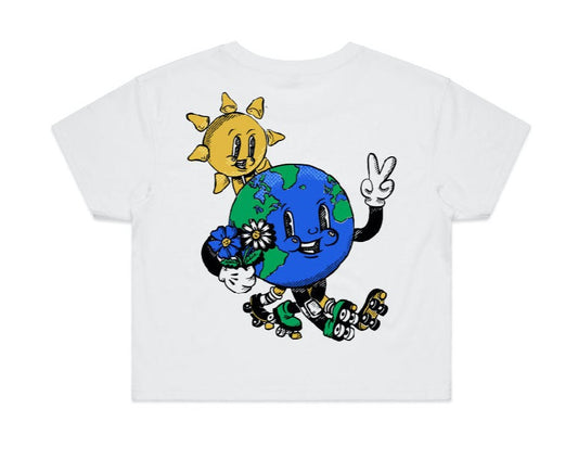 World Go Round CROP TEE