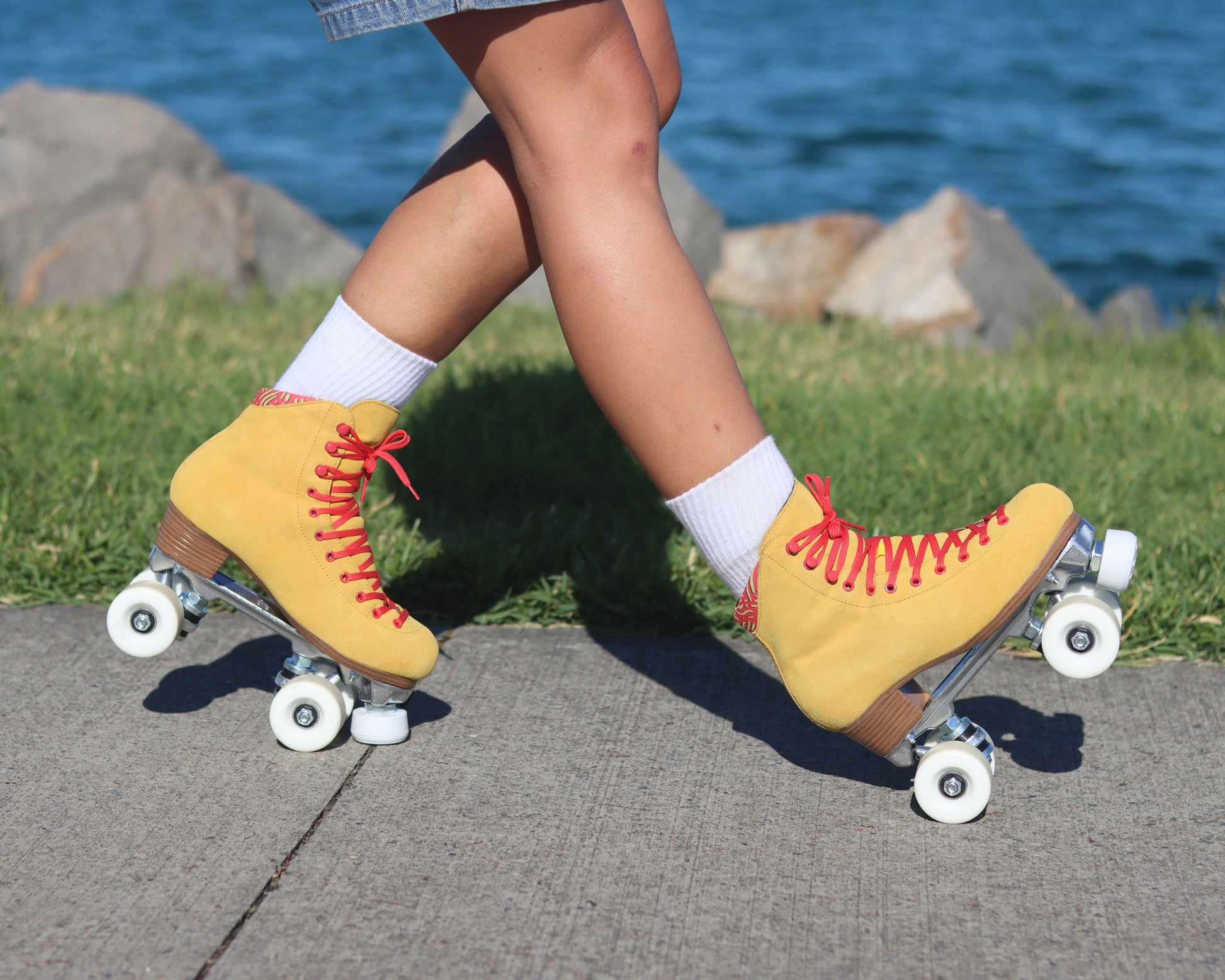 Chuffed Skates yellow roller skates 