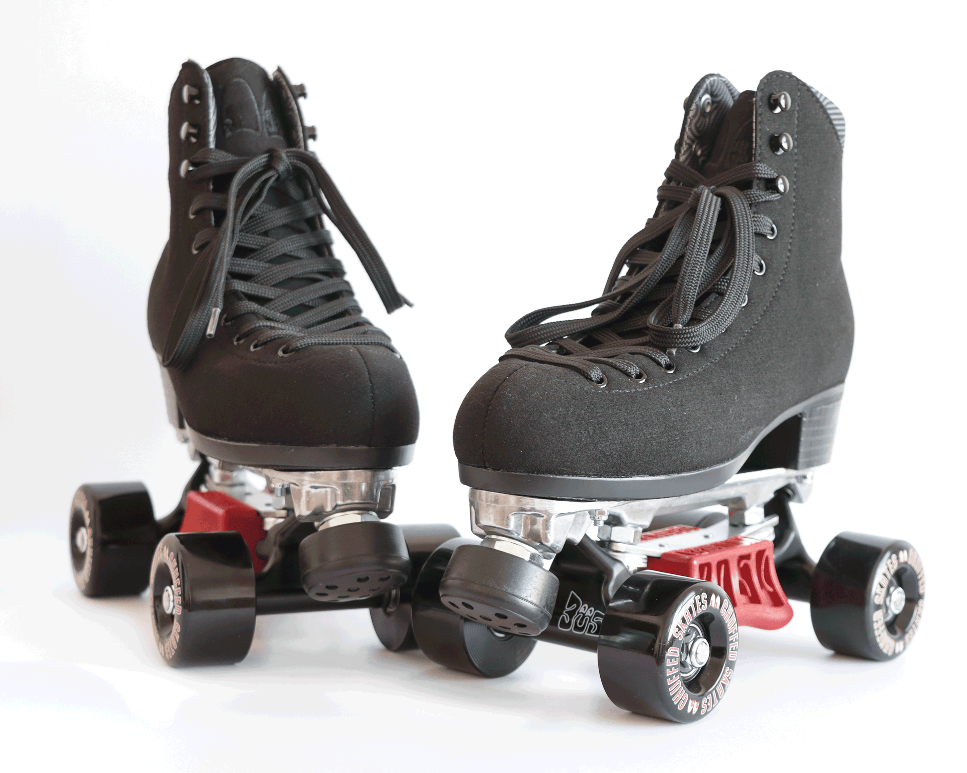 black vegan skates with Chuffed Skates x Brunny hardcore chuffedcore 2.5inch trucks
