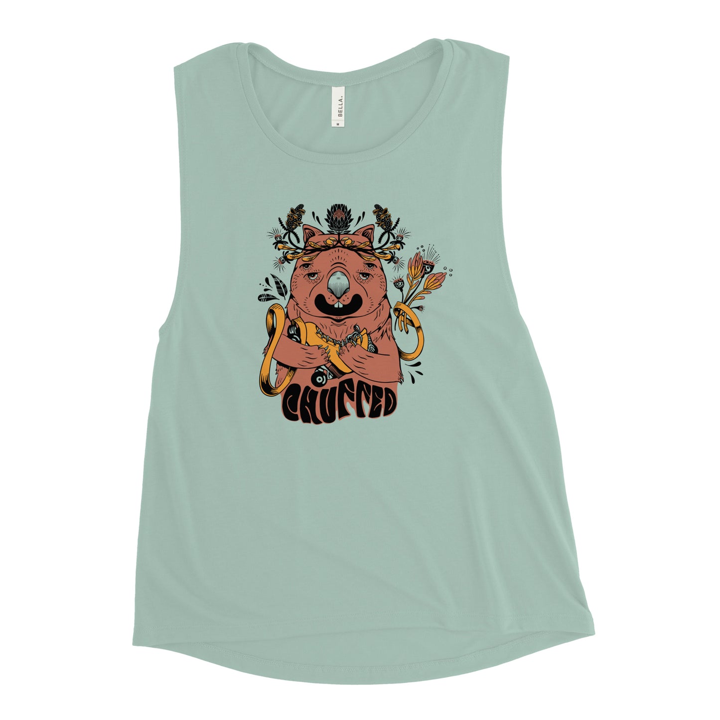 Chuffed - Wombat - Don't Touch My Rollerskate- FLOWY SCOOP MUSCLE TANK