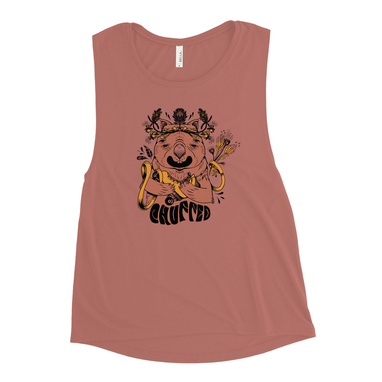 Chuffed - Wombat - Don't Touch My Rollerskate- FLOWY SCOOP MUSCLE TANK