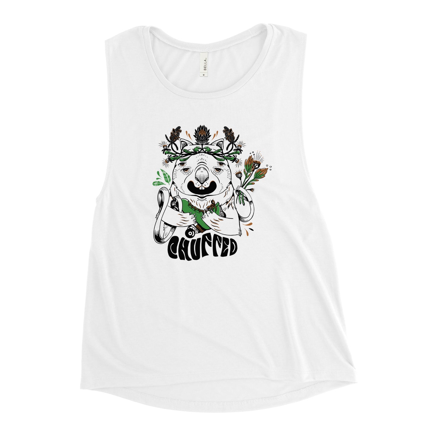 Chuffed - Wombat - Don't Touch My Rollerskate- FLOWY SCOOP MUSCLE TANK